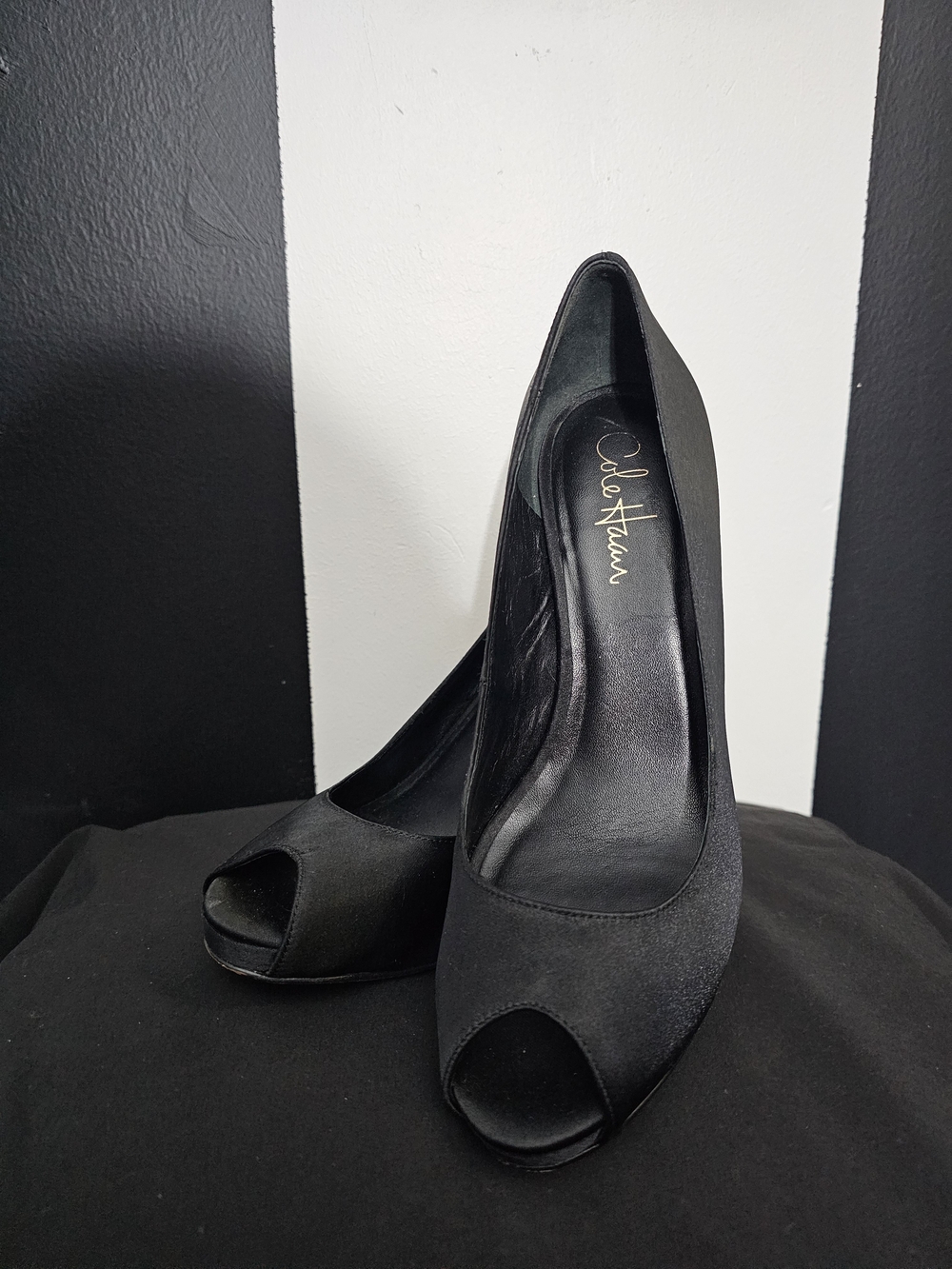 Cole Haan Nike Air Black Peep-Toe Pumps
